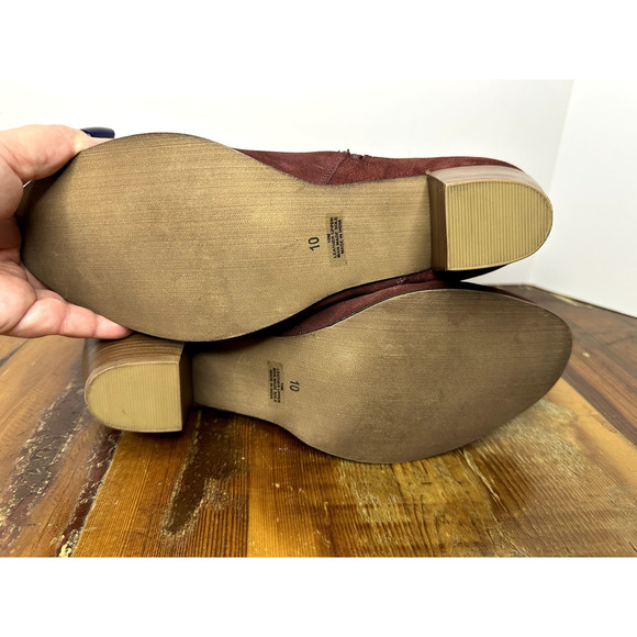 Diba Women's Boho Suede Stacked Heel Boots Burgundy Size 8.5 NWOB Casual Chic - Picture 7 of 10